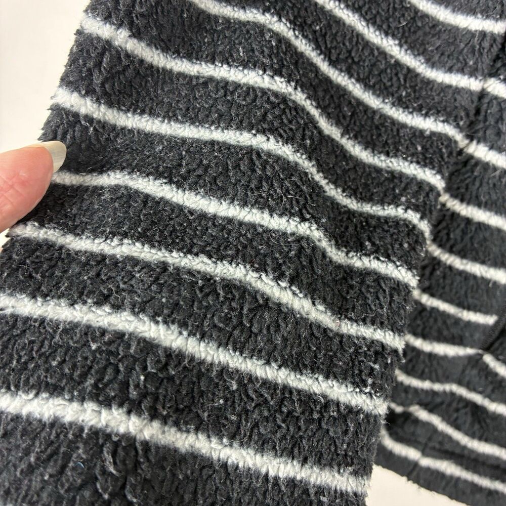 The North Face Womens Striped Fuzzy Fleece Black Full-Zip Jacket Sz S * PILLING - Picture 4 of 11